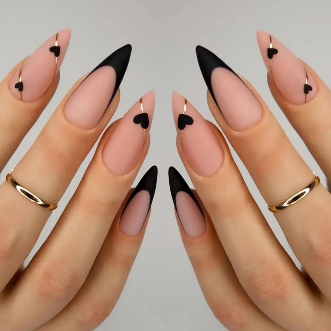 French Love Shape Press-On Nails Stiletto