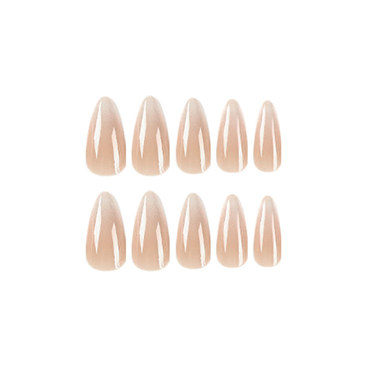 French Nude Gradient Press-On Nails Almond Extra Long