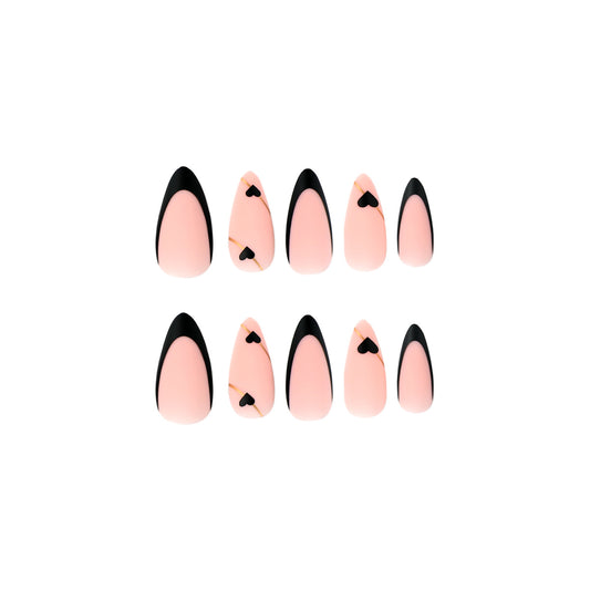 French Love Shape Press-On Nails Stiletto